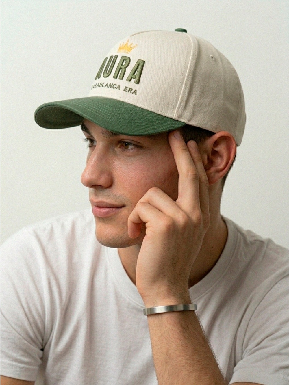 Aura Casablanca Era Two-Tone Cap - Cream & Green